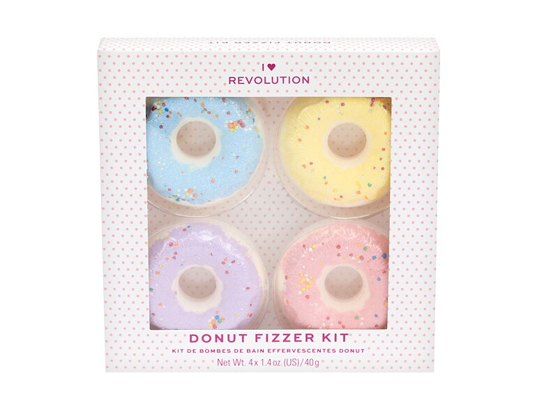 Bomba da bagno I Heart Revolution Donut Kit 40 g Blueberry scatola danneggiata Sets