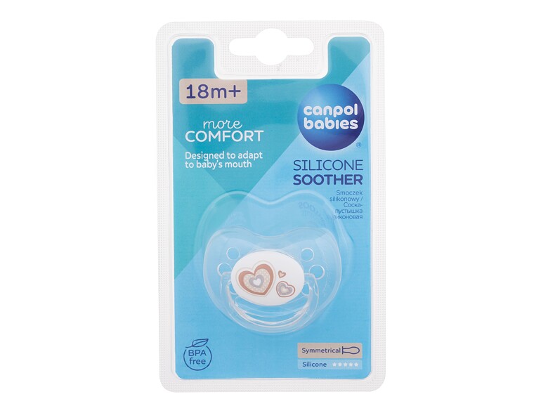 Ciuccio Canpol babies Newborn Baby More Comfort Silicone Soother Hearts 18m+ 1 St.