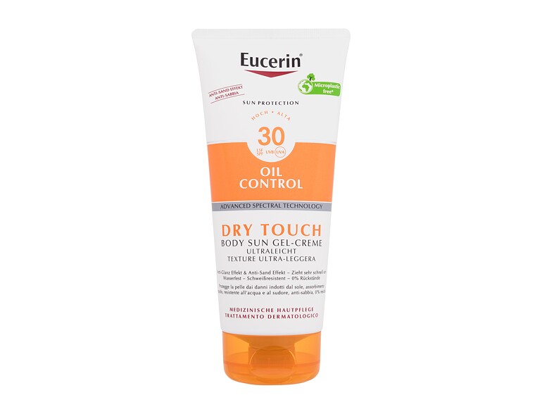 Protezione solare corpo Eucerin Sun Oil Control Dry Touch Body Sun Gel-Cream SPF30 200 ml confezione