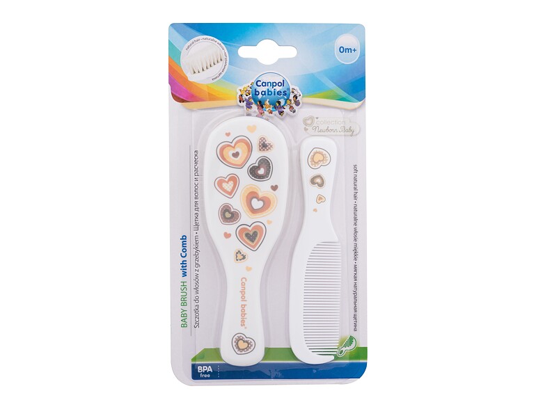 Haarkamm Canpol babies Newborn Baby Baby Brush With Comb Hearts 1 St.