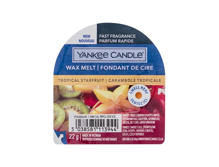 Cera profumata Yankee Candle Tropical Starfruit 22 g confezione danneggiata