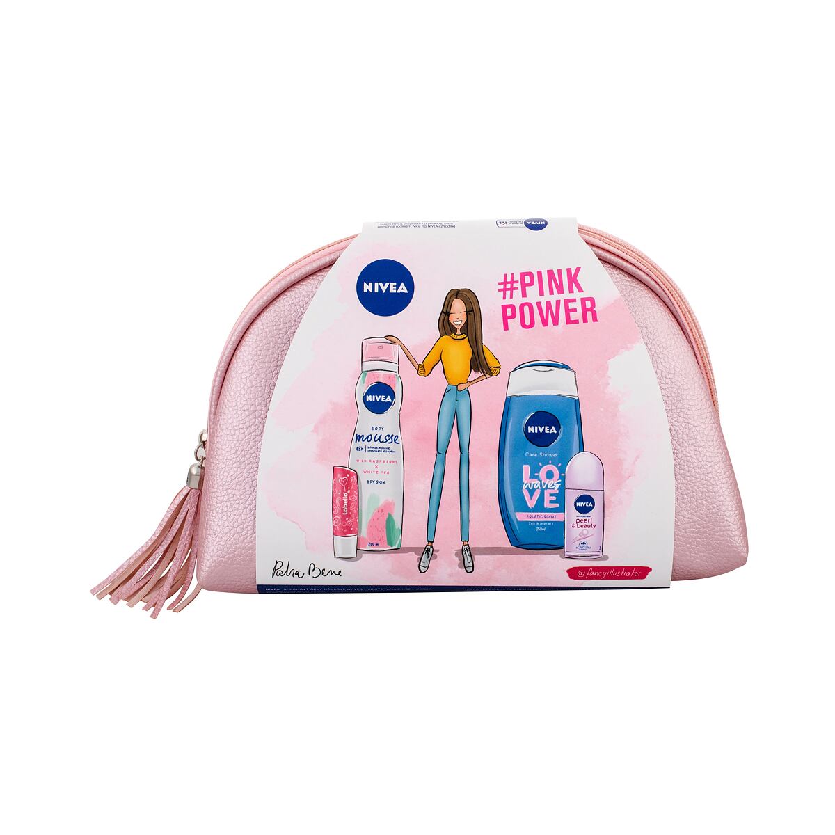 Body Mousse Wild Raspberry x White Tea Körperschaum 200 ml + Duschgel Love Waves 250 ml + Antiperspirant Roll-on Pearl&Beauty 50 ml + Lippenbalsam 5,5 ml Pearly Shine + Kosmetiktasche für Frauen Body Mousse Wild Raspberry x White Tea Körperschaum 200 ml + Duschgel Love Waves 250 ml + Antiperspirant Roll-on Pearl&Beauty 50 ml + Lippenbalsam 5,5 ml Pearly Shine + Kosmetiktasche für Frauen
