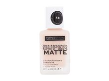 Fond de teint Revolution Relove Super Matte 2 in 1 Foundation & Concealer 24 ml F3