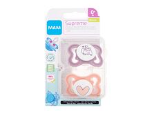 Sucette MAM Supreme Silicone Pacifier 0m+ Violet & Orange 2 St.