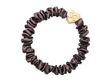 Haargummi By Eloise London Skinny Silk Scrunchie Gold Heart 1 St. Mocha