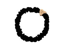 Haargummi By Eloise London Skinny Silk Scrunchie Gold Heart 1 St. Black