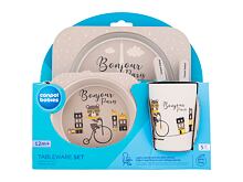 Piatti Canpol babies Bonjour Paris Tableware Set Blue 300 ml