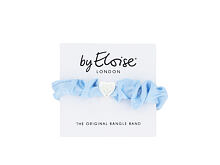 Haargummi By Eloise London Silk Scrunchie Silver Heart Sky Blue 1 St.