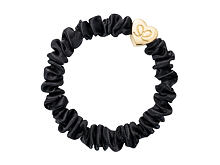 Haargummi By Eloise London Skinny Silk Scrunchie Gold Heart 1 St. Black