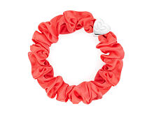 Haargummi By Eloise London Silk Scrunchie Silver Heart 1 St. Neon Peach