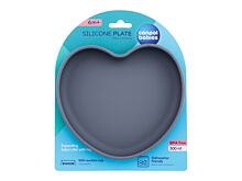 Piatti Canpol babies Silicone Suction Plate Heart Grey 300 ml