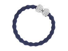 Haargummi By Eloise London Silver Bling Diamanté Bow Navy Blue 1 St. Navy Blue