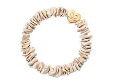 Haargummi By Eloise London Skinny Silk Scrunchie Gold Heart 1 St. Sand