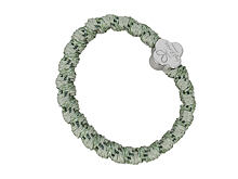 Élastique à cheveux By Eloise London Woven Silver Quatrefoil Pistachio 1 St.