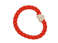 Haargummi By Eloise London Woven Gold Heart Red Orange 1 St.