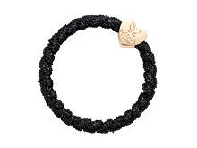 Haargummi By Eloise London Woven Gold Heart Black Shimmer 1 St. Black Shimmer