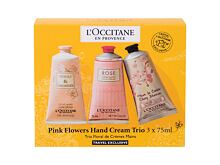Crema per le mani L´Occitane Pink Flowers Hand Cream Trio 75 ml Sets