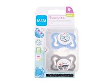 Schnuller MAM Supreme Silicone Pacifier 0m+ Blue & Grey 2 St.