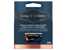 Lame de rechange Gillette King C. Shave & Edging Razor Blades 3 St.
