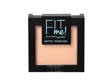 Puder Maybelline Fit Me! Matte + Poreless 9 g 115 Ivory