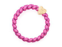 Haargummi By Eloise London Woven Gold Heart Bubblegum Pink 1 St. Bubblegum Pink