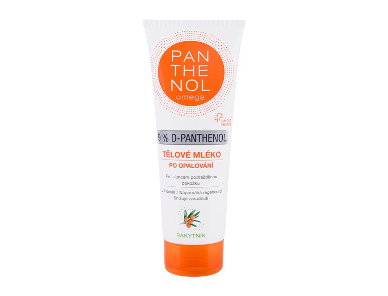 Prodotti doposole Panthenol Omega 9% D-Panthenol After-Sun Lotion Sea Buckthorn 250 ml scatola danne