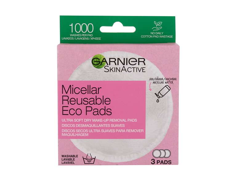 Abschminkpads Garnier Skin Naturals Micellar Reusable Eco Pads 3 St. Beschädigte Schachtel