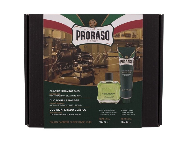 Lotion après-rasage PRORASO Green Classic Shaving Duo 100 ml boîte endommagée Sets