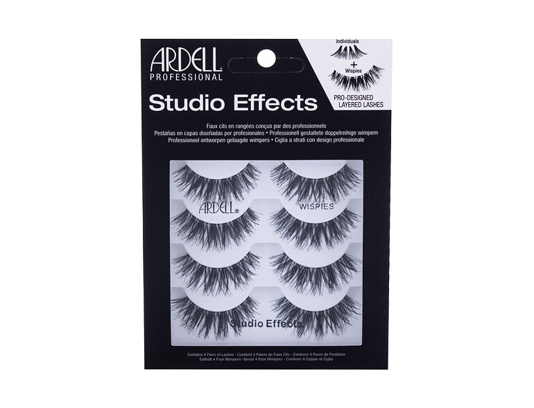 Falsche Wimpern Ardell Studio Effects Wispies 4 St. Black Beschädigte Schachtel
