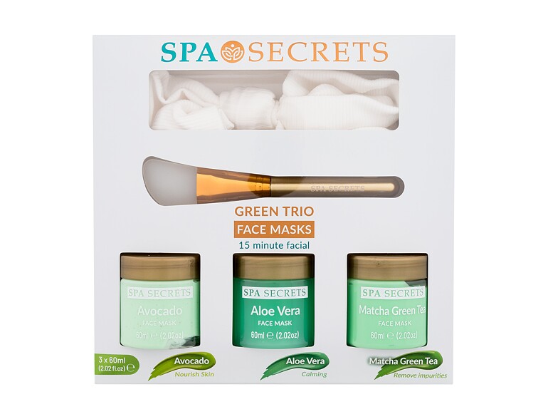 Gesichtsmaske Xpel Spa Secrets Green Trio Face Mask 60 ml Beschädigte Schachtel Sets