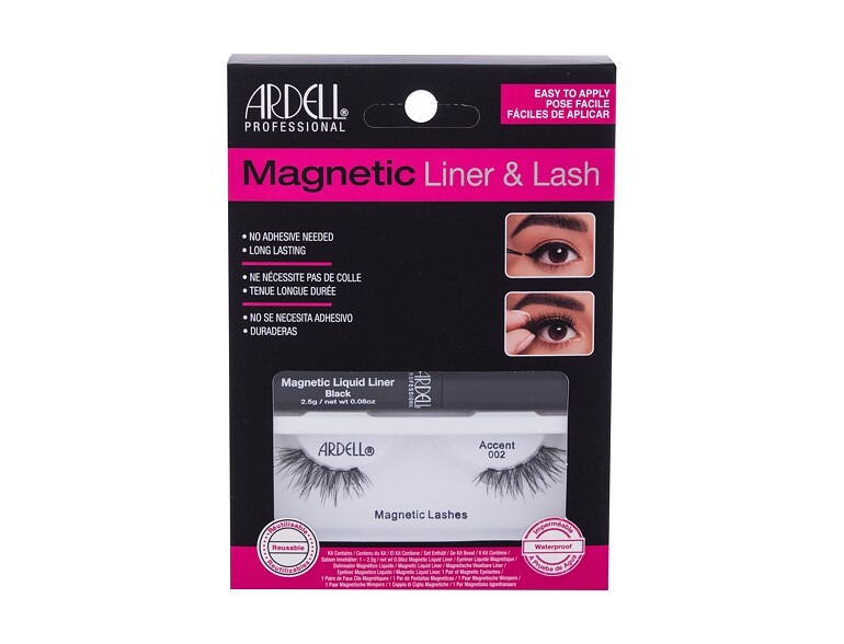 Falsche Wimpern Ardell Magnetic Liner & Lash Accent 002 1 St. Black Beschädigte Schachtel