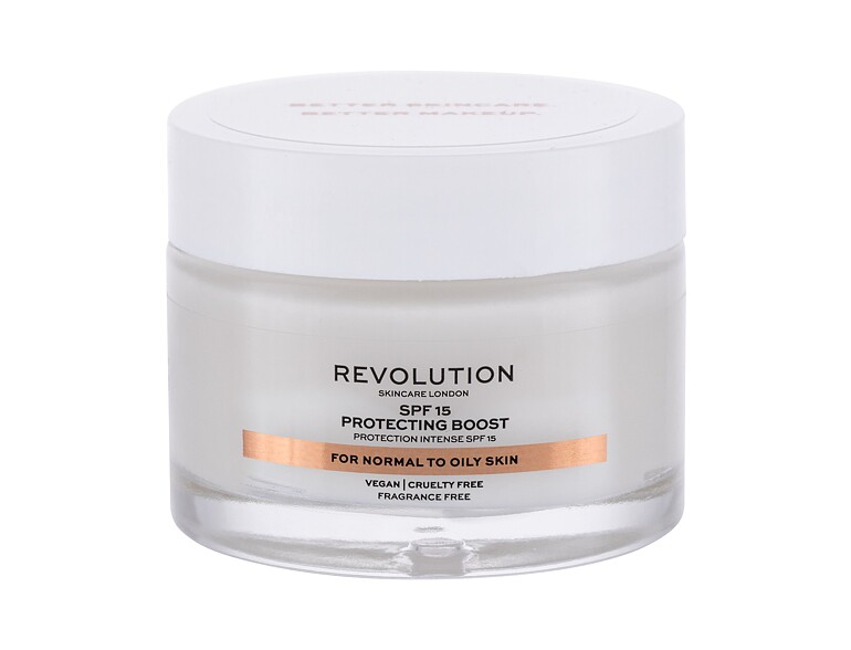 Crème de jour Revolution Skincare Moisture Cream Normal to Oily Skin SPF15 50 ml boîte endommagée