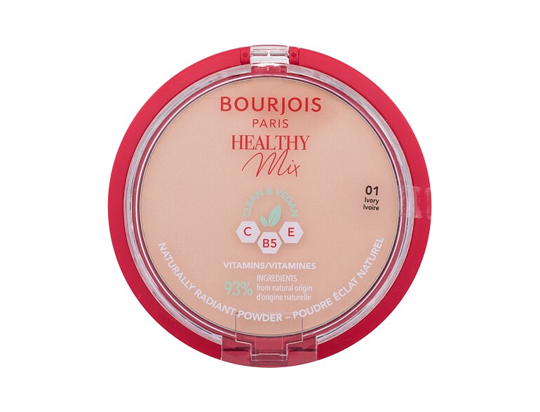 Puder BOURJOIS Paris Healthy Mix Clean & Vegan Naturally Radiant Powder 10 g 01 Ivory