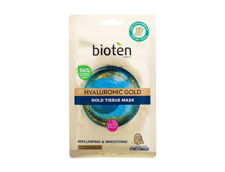 Maschera per il viso Bioten Hyaluronic Gold Tissue Mask 25 ml