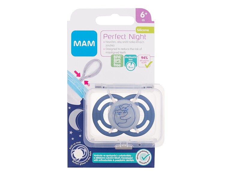 Schnuller MAM Perfect Night Silicone Pacifier 6m+ Bears 1 St.