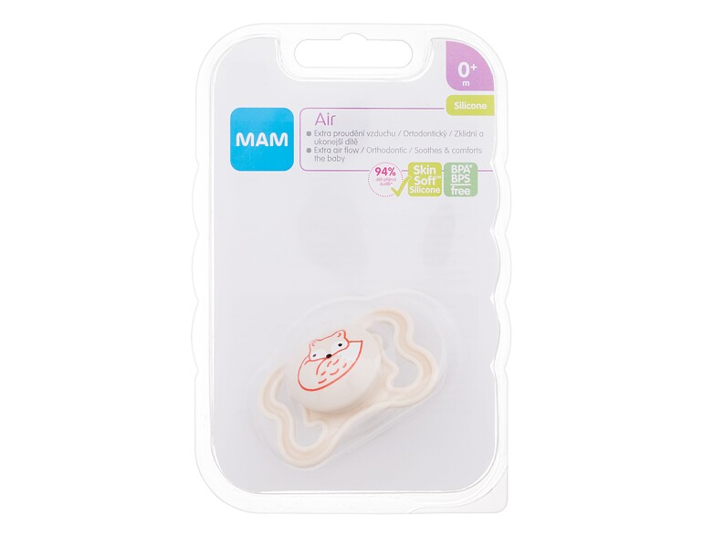 Ciuccio MAM Air Silicone Pacifier 0m+ Fox 1 St.