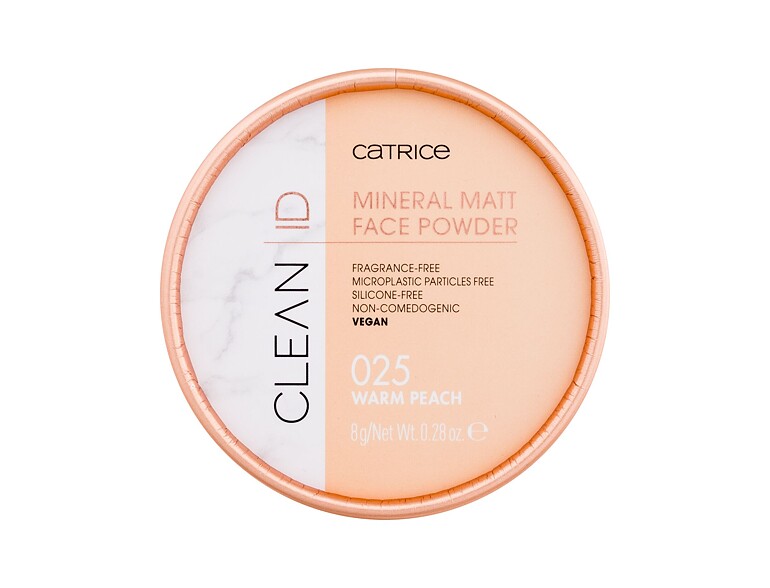 Puder Catrice Clean ID Mineral Matt Face Powder 8 g 025 Warm Peach
