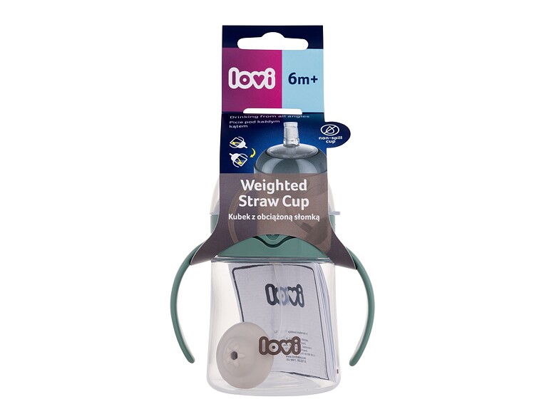 Trinkbecher LOVI First Cup With Weighted Straw Green 6m+ 150 ml
