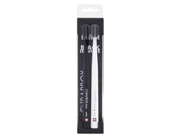 Spazzolino da denti Curaprox Black Is White 2 St. Black & White scatola danneggiata