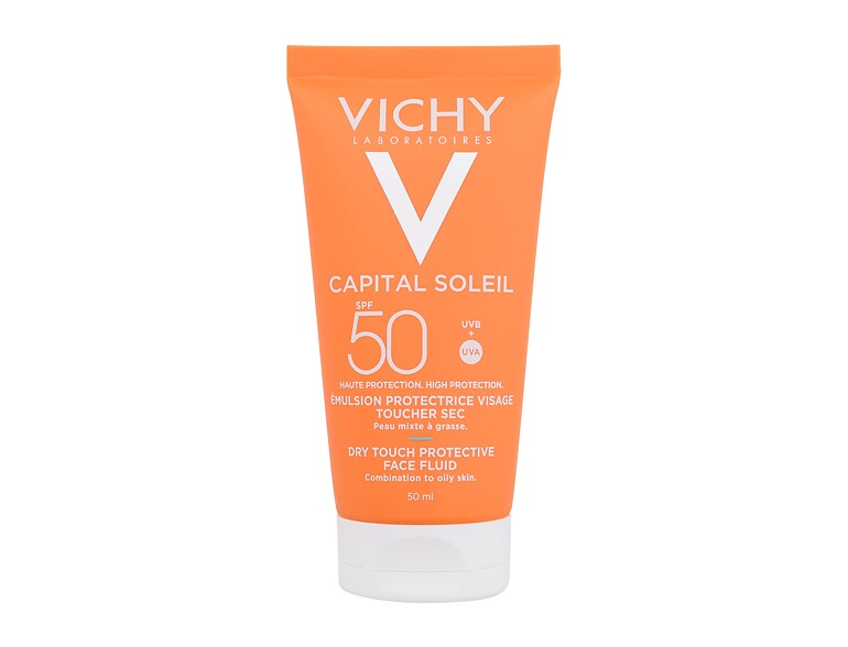 Sonnenschutz fürs Gesicht Vichy Capital Soleil Dry Touch Protective Face Fluid SPF50 50 ml Beschädigte Schachtel