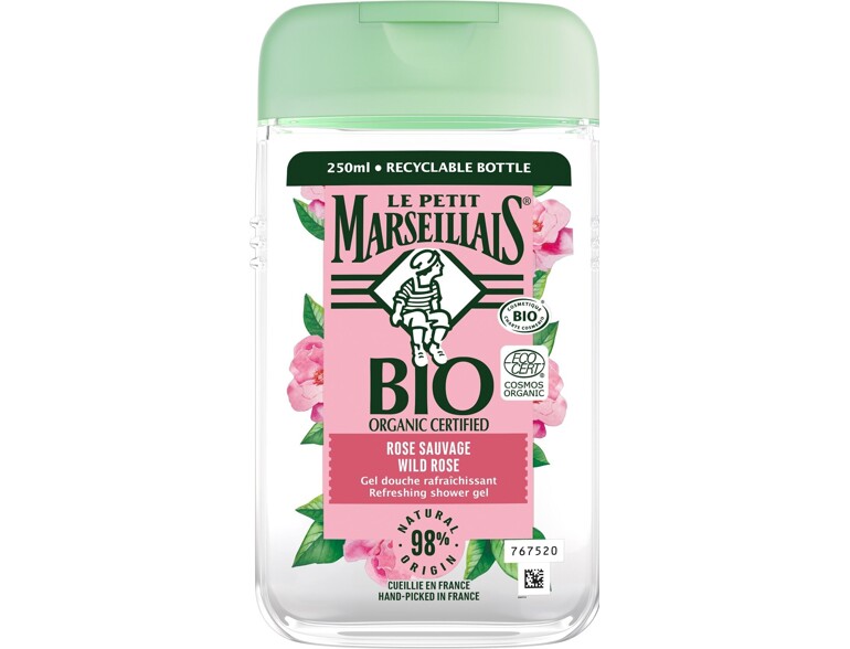 Gel douche Le Petit Marseillais Bio Organic Certified Wild Rose Refreshing Shower Gel 250 ml