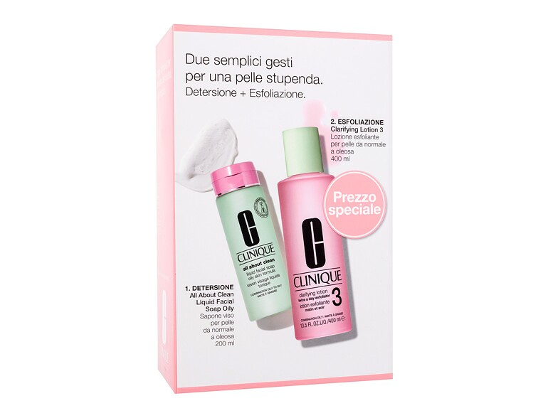 Reinigungswasser Clinique 3-Step Skin Care 400 ml Beschädigte Schachtel Sets