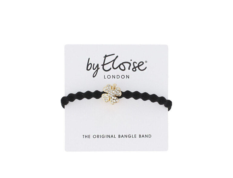 Haargummi By Eloise London Bling Charms Gold Diamanté Clover Leaf 1 St. Black