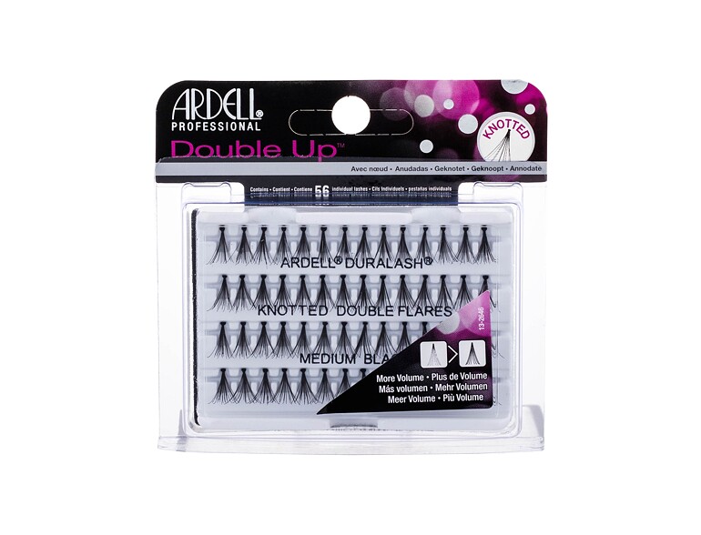 Falsche Wimpern Ardell Double Up  Duralash Knotted Double Flares 56 St. Medium Black