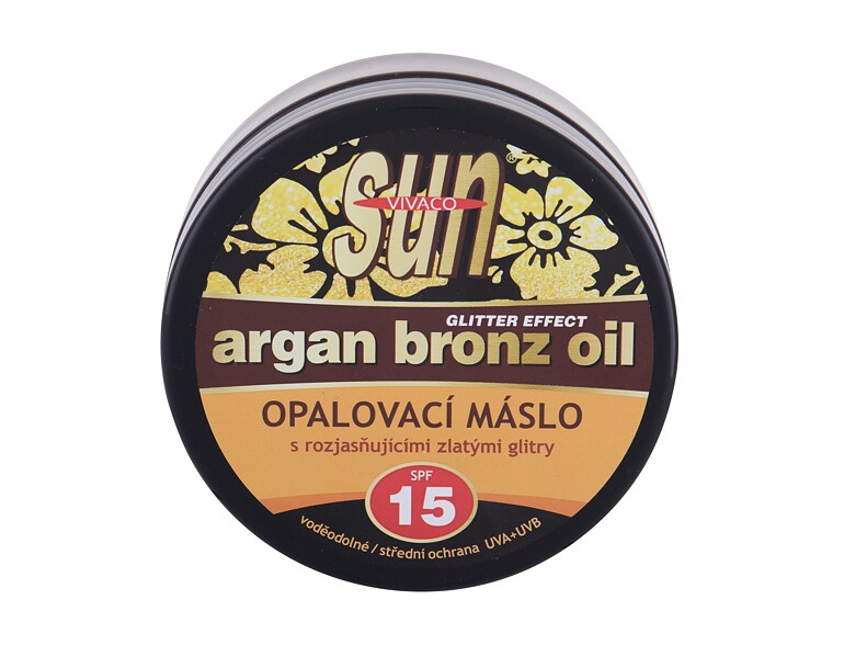 Protezione solare corpo Vivaco Sun Argan Bronz Oil Glitter Effect SPF15 200 ml