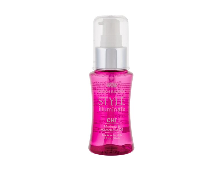 Huile Cheveux Farouk Systems CHI Style Illuminate Moringa & Macadamia Oil 59 ml flacon endommagé