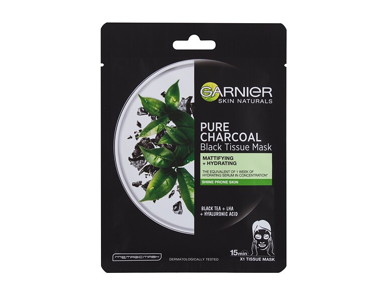 Gesichtsmaske Garnier Skin Naturals Pure Charcoal Tea 1 St.