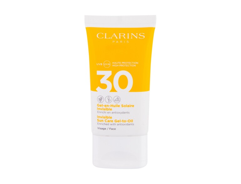 Protezione solare viso Clarins Sun Care Invisible Gel-to-Oil SPF30 50 ml
