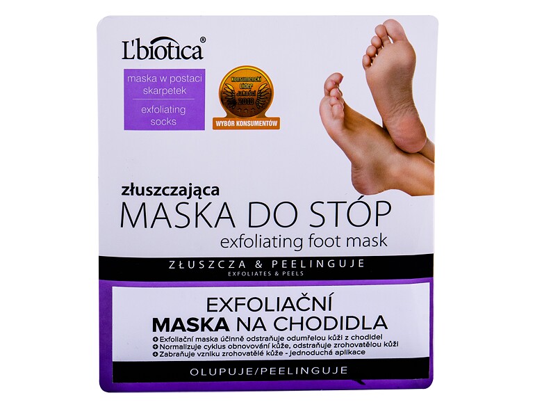 Fußmaske L'Biotica Foot Mask Exfoliating 1 St. Beschädigte Schachtel