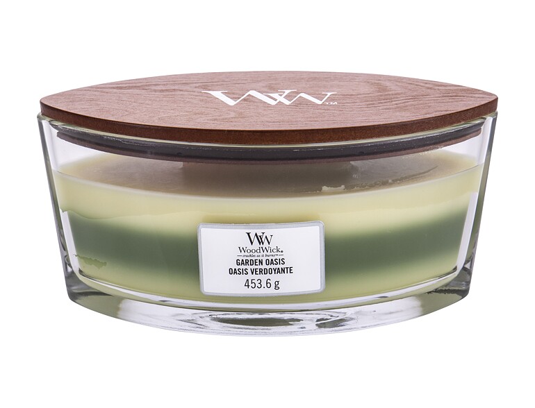 Duftkerze WoodWick Trilogy Garden Oasis 453,6 g Beschädigte Verpackung